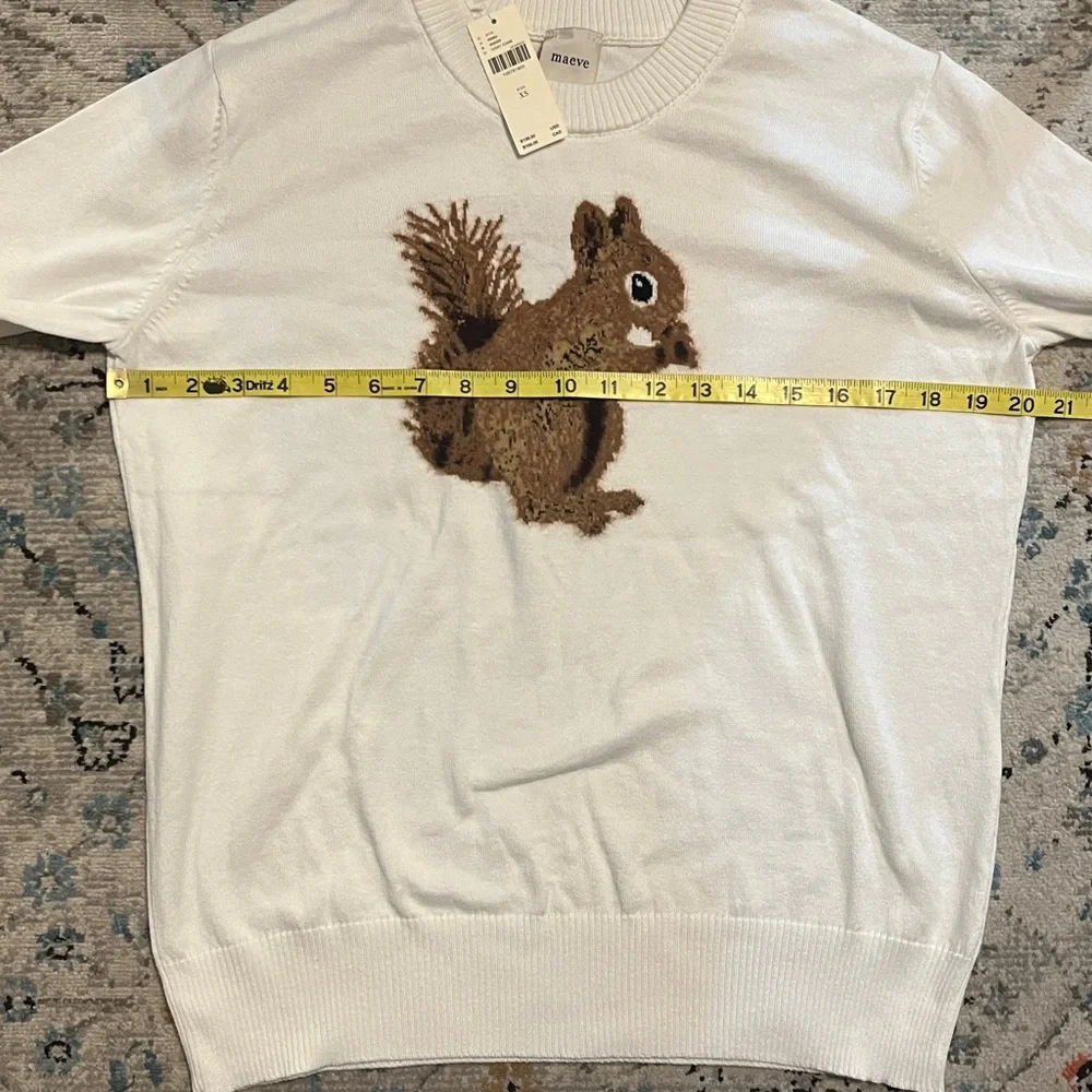 NWT Anthro Maeve Textured Squirrel Icon Sweater - Picture 8 of 16
